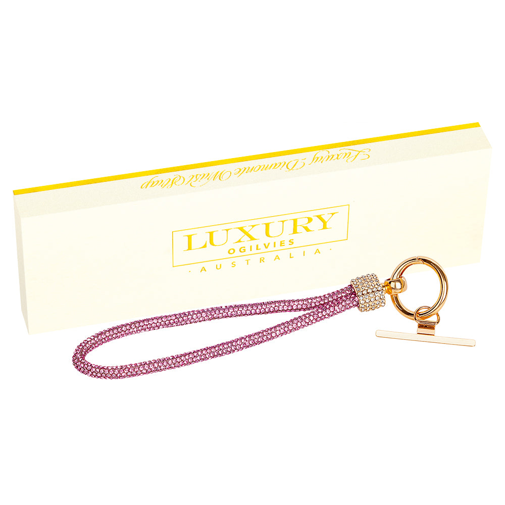 Diamonte Wrist Strap - Pink