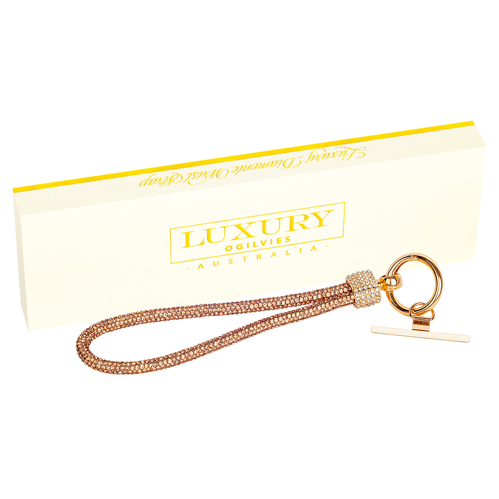 Diamonte Wrist Strap - Rose