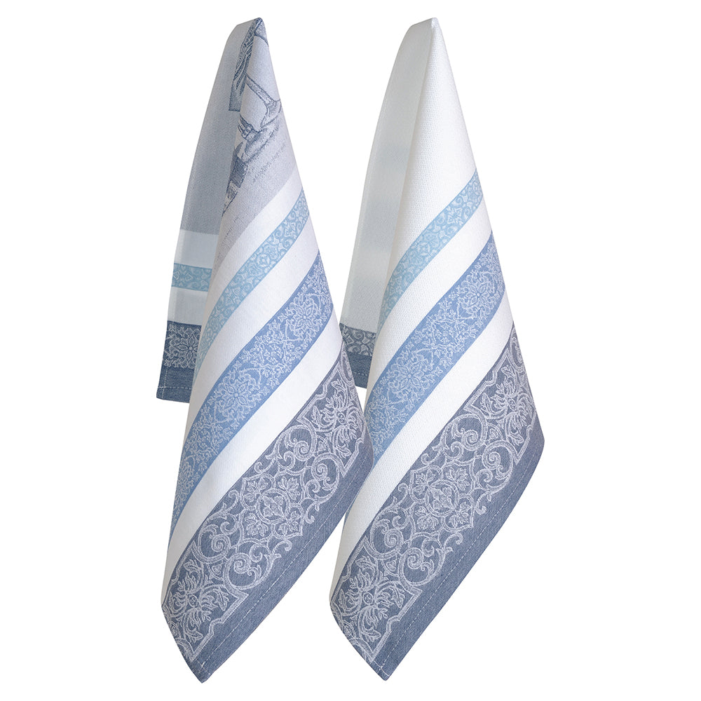Euro Tea Towels- Chateau Blue