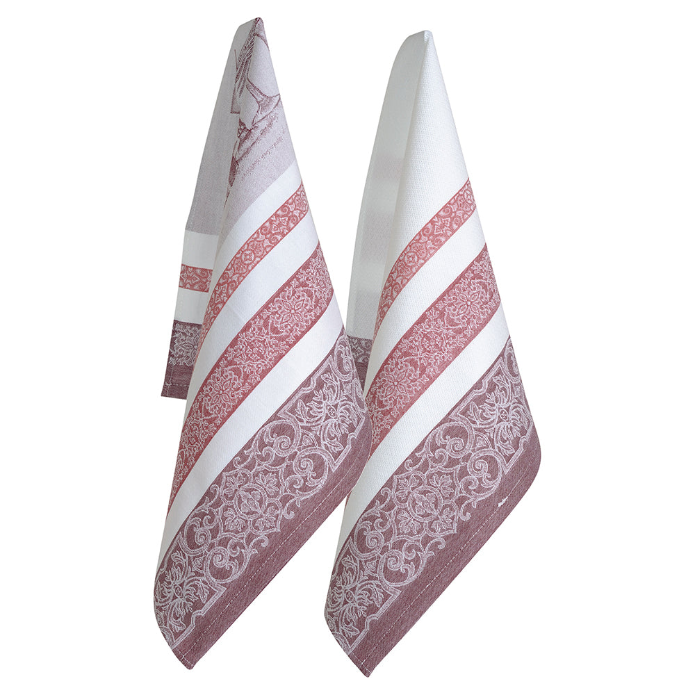 Euro Tea Towel Set - Chateau Red