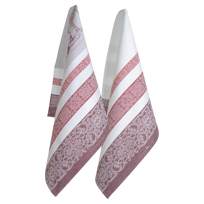 Euro Tea Towel Set - Chateau Red