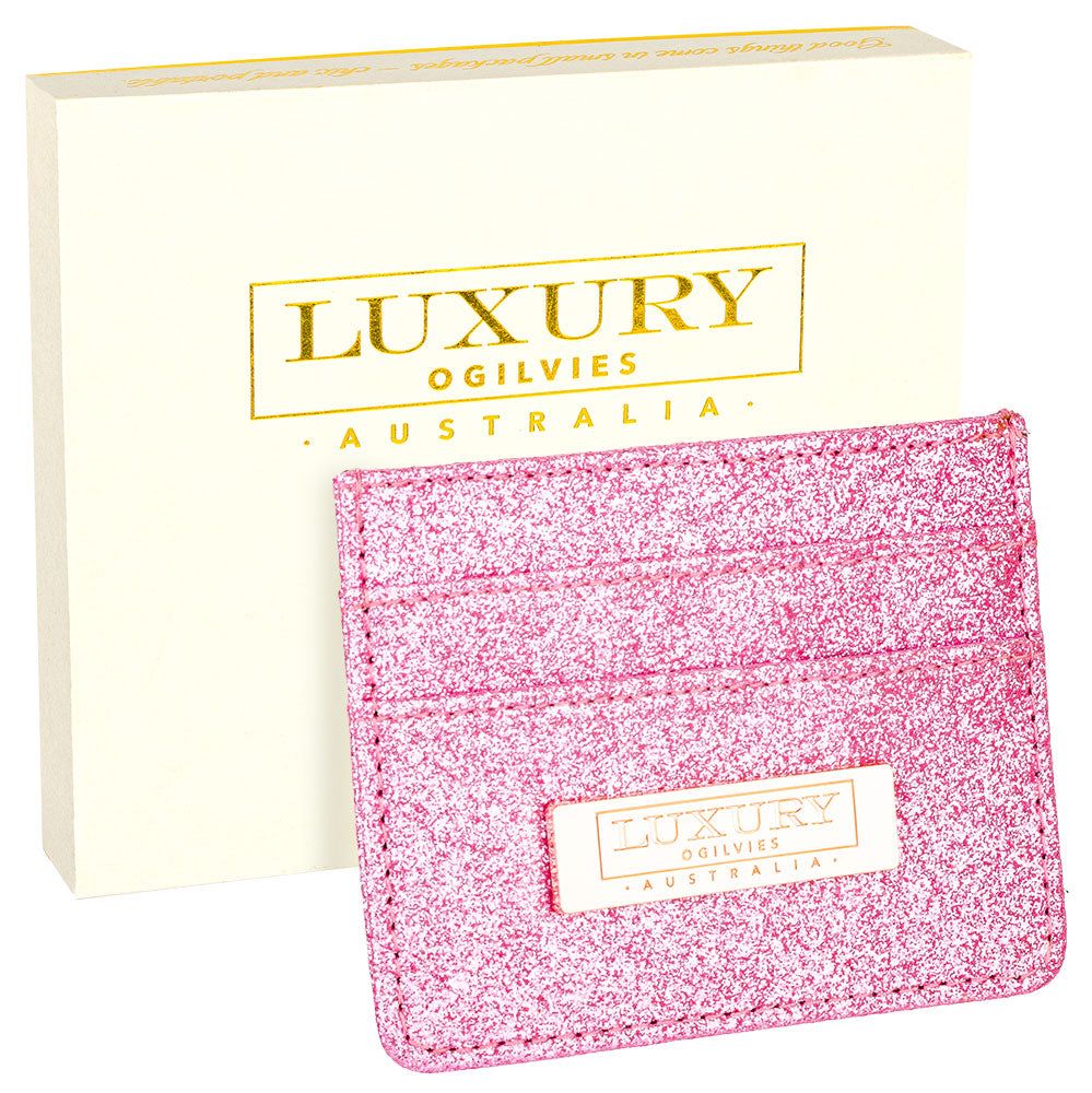 Glitter Card Wallet - Pink