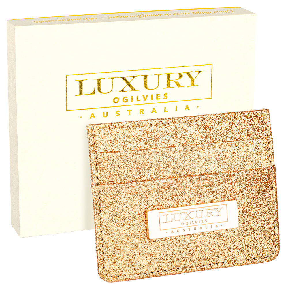 Glitter Card Wallet - Rose