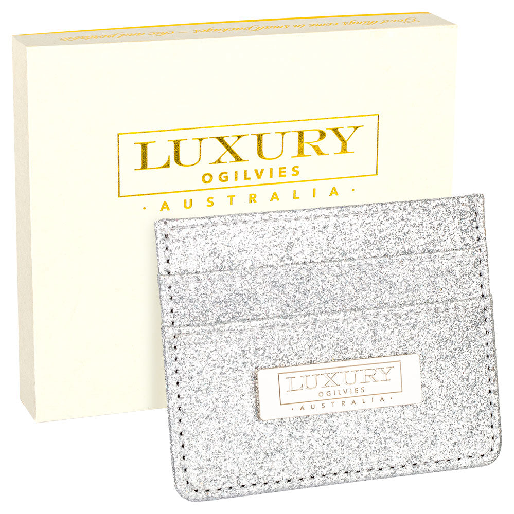 Glitter Card Wallet - Silver