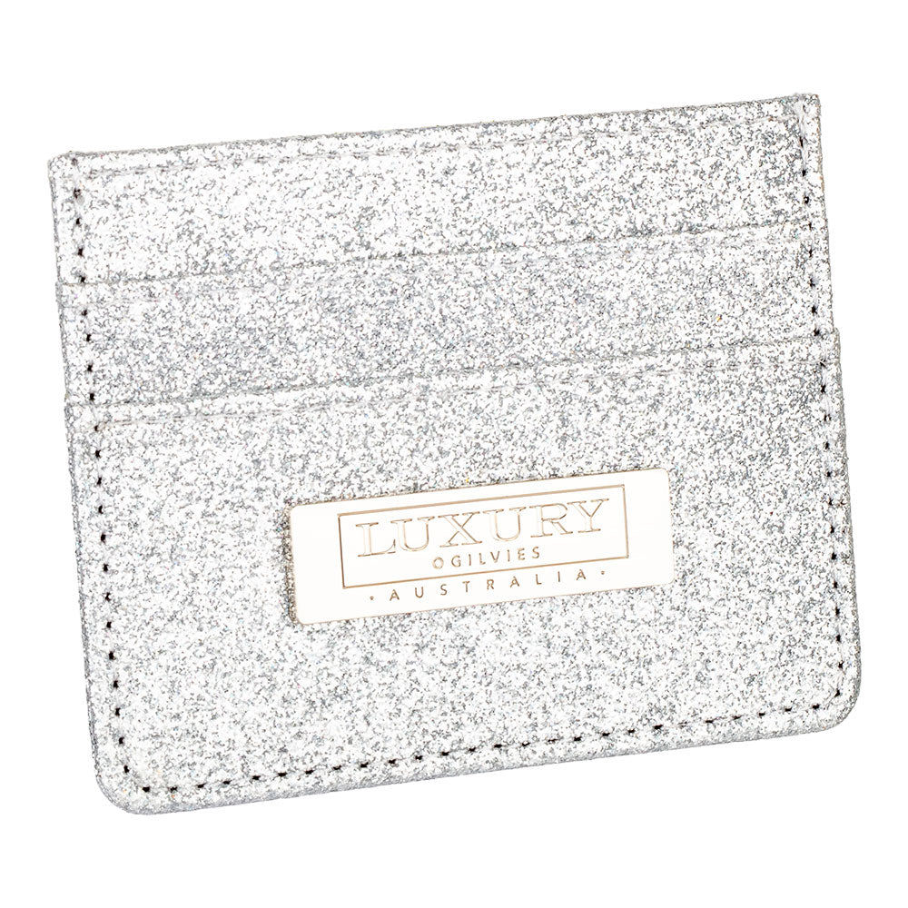 Glitter Card Wallet - Silver