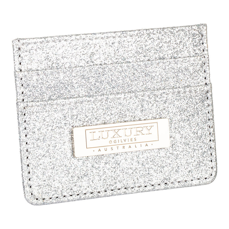 Glitter Card Wallet - Silver