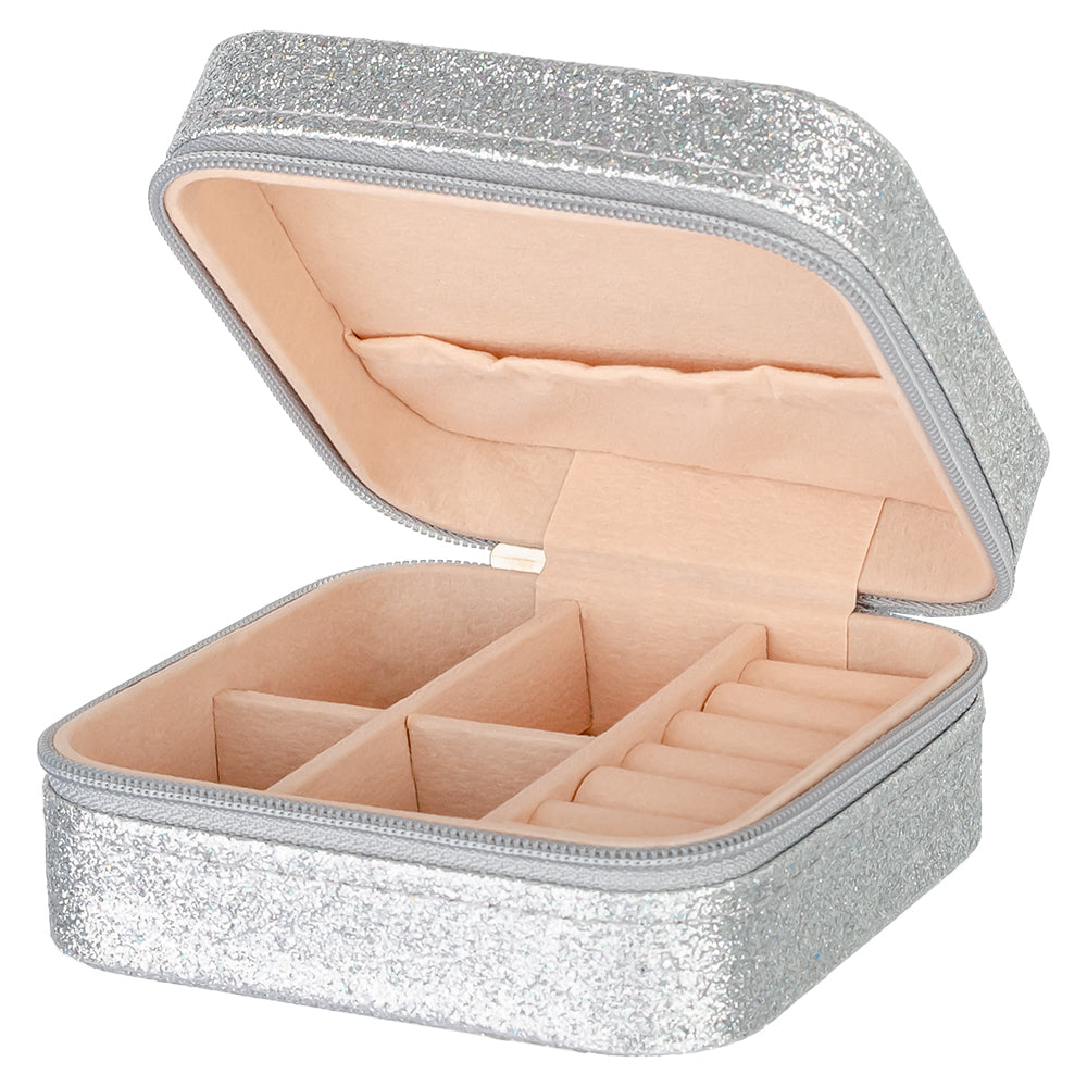 Glitter Jewellery Box - Silver