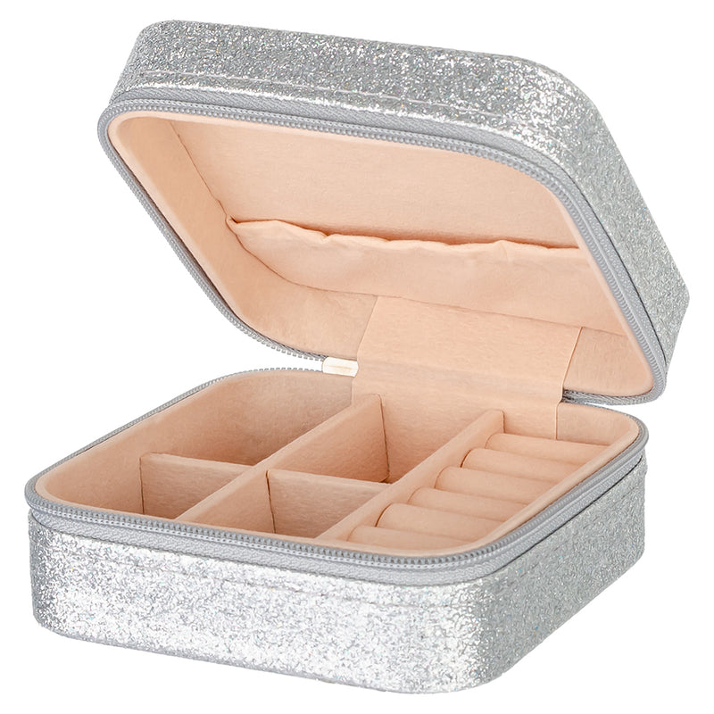 Glitter Jewellery Box - Silver