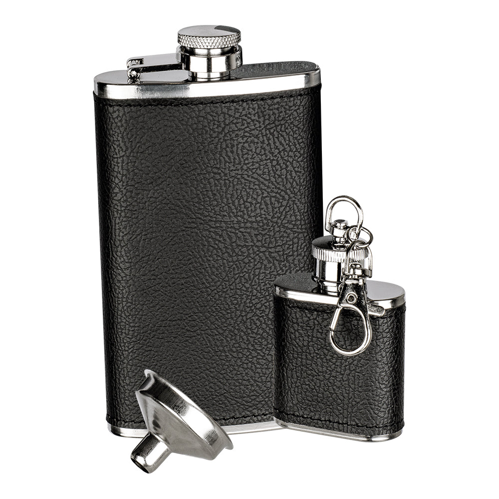 Hip Flask and Key Ring Gift Set