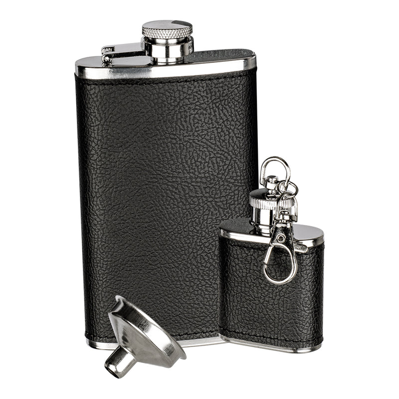Hip Flask and Key Ring Gift Set