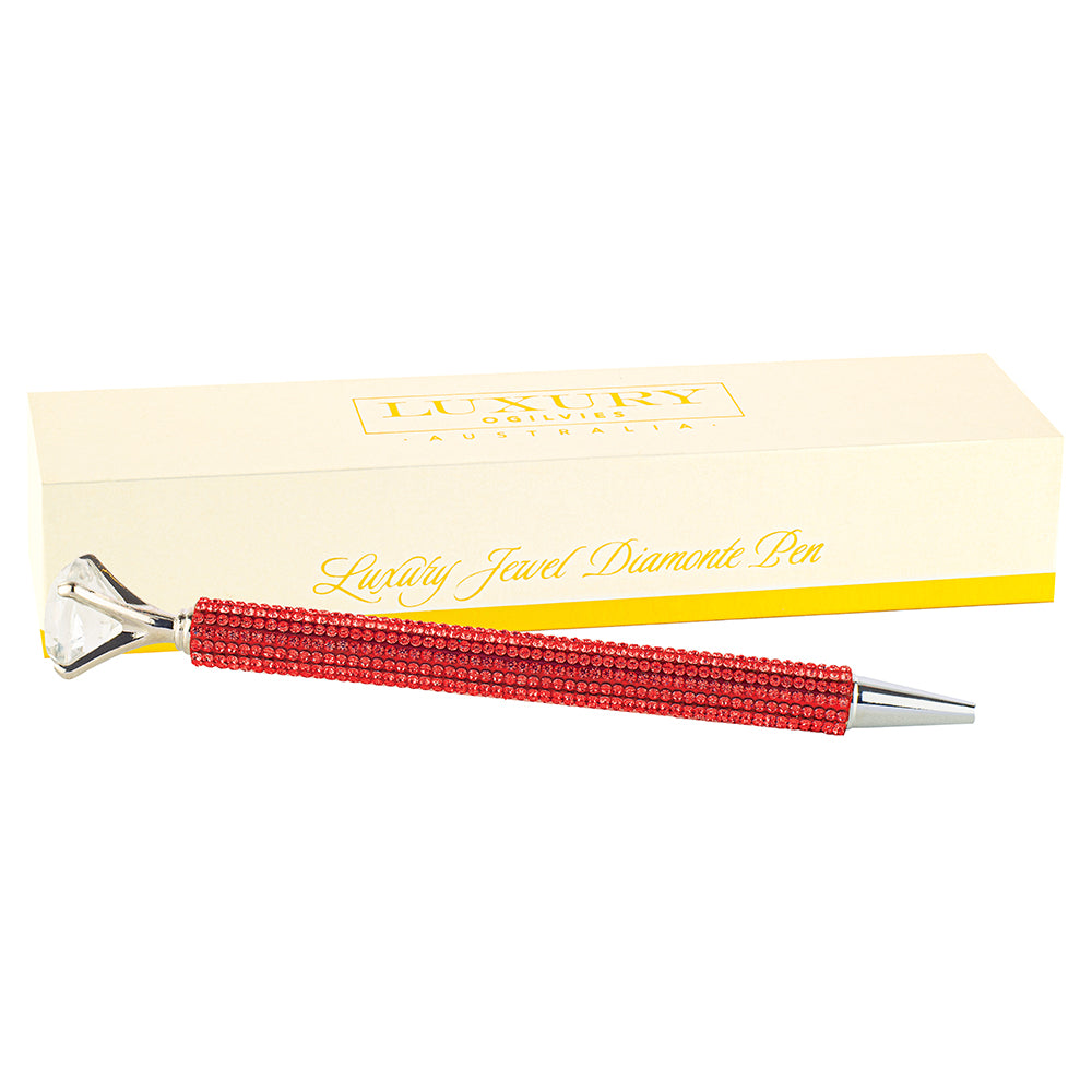 Jewel Diamonte Pen - Red