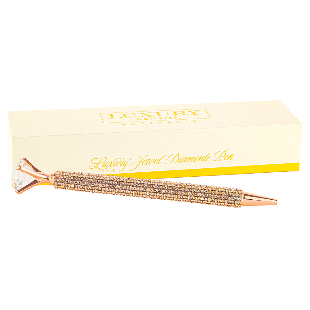 Jewel Diamonte Pen - Rose Gold