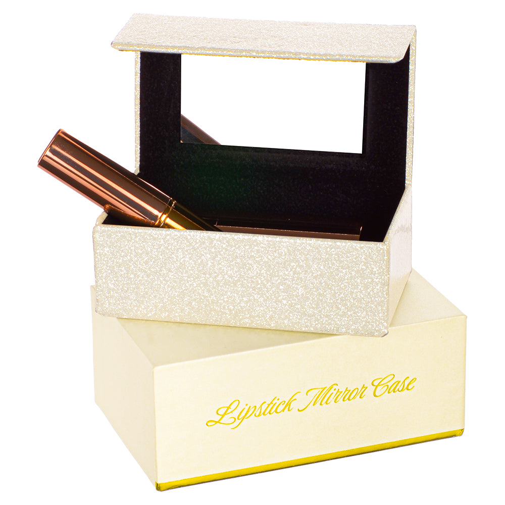 Lipstick Mirror Case - Glitter Pearl