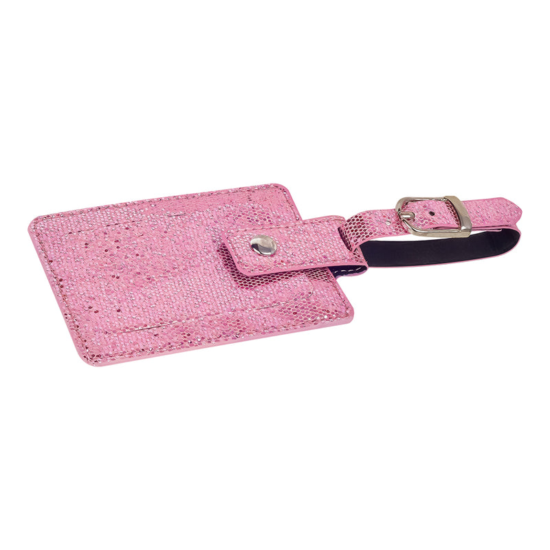Luggage Tag - Glitter Pink