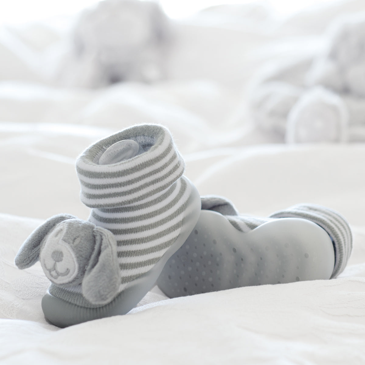 Puppy Boot Socks - Grey