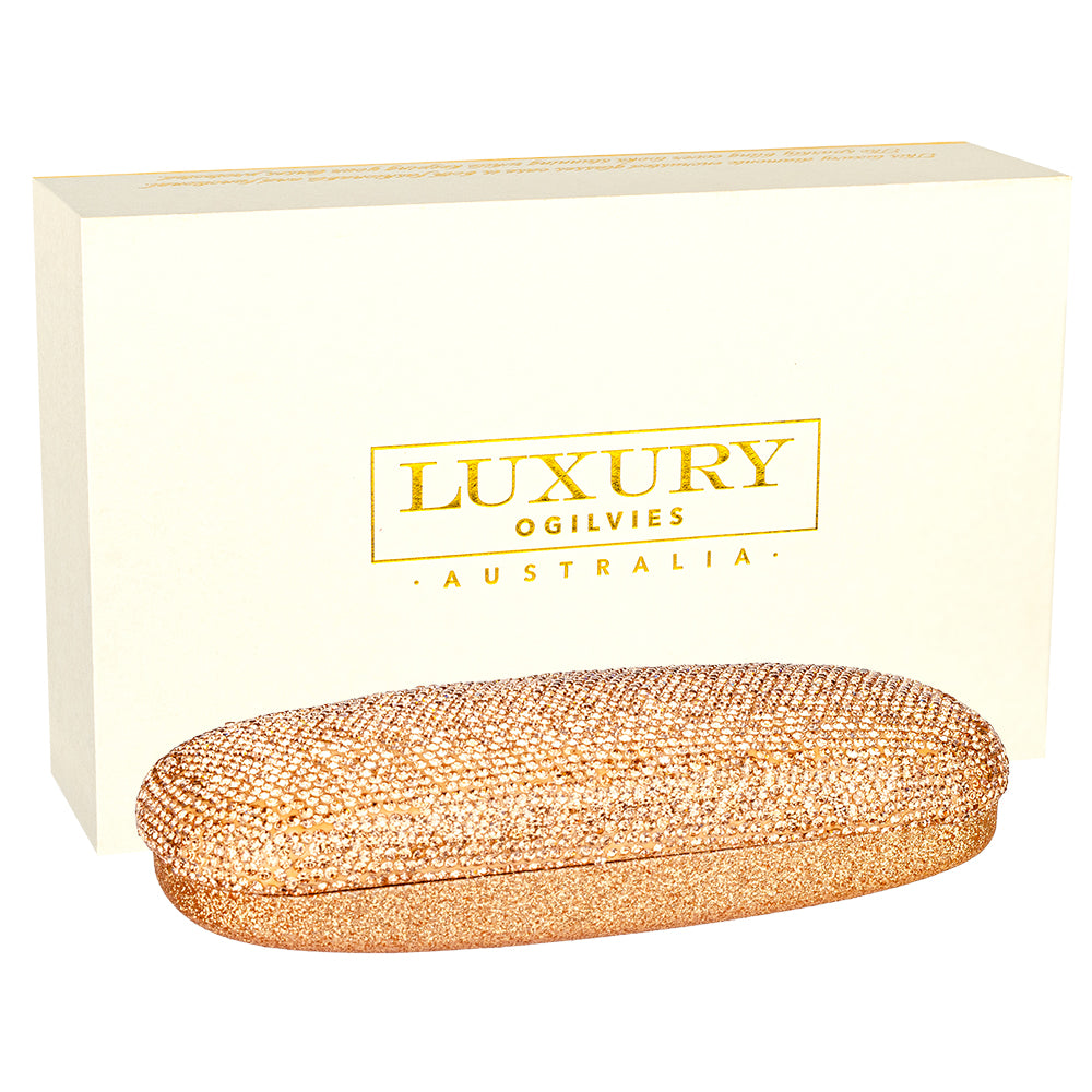Diamonte Glasses Case - Rose