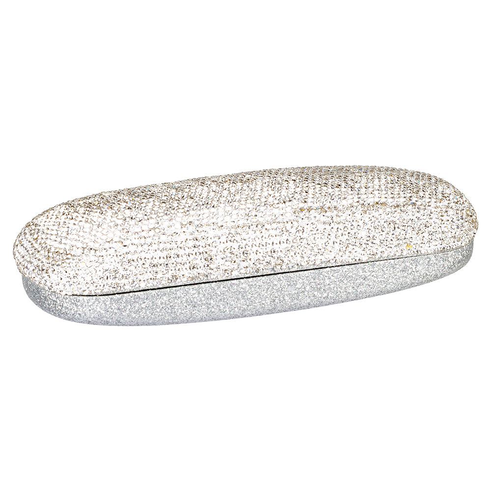 Diamonte Glasses Case - Silver