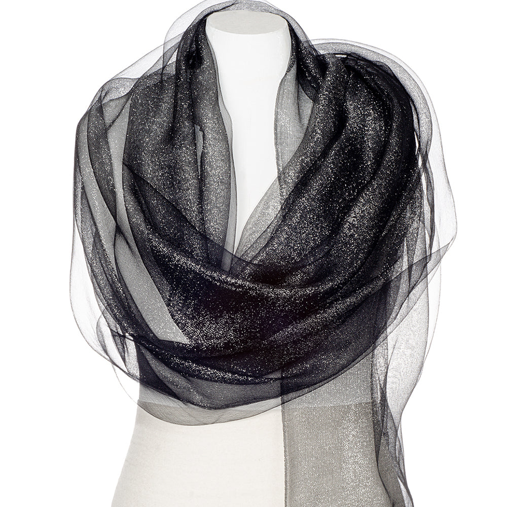 Shimmer Scarf Wrap - Black