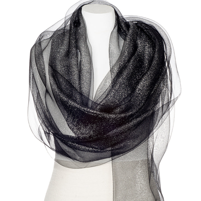 Shimmer Scarf Wrap - Black