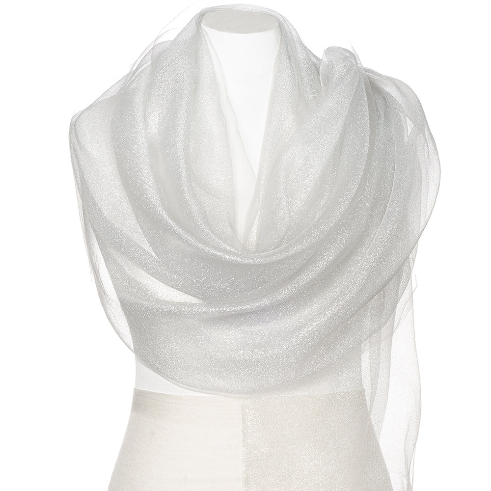 Shimmer Scarf Wrap - White