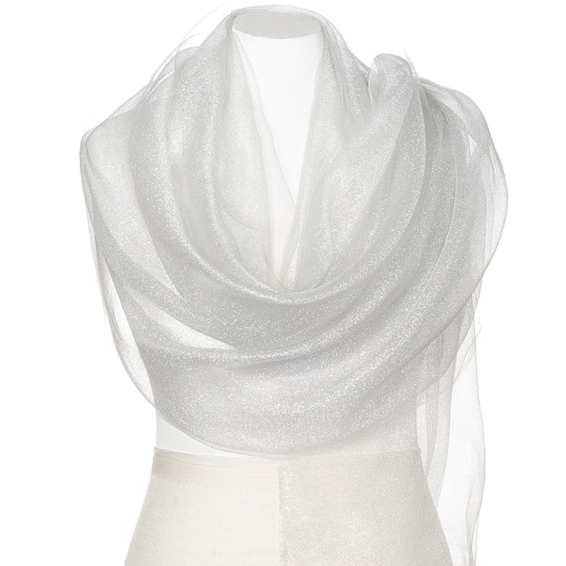 Shimmer Scarf Wrap - White