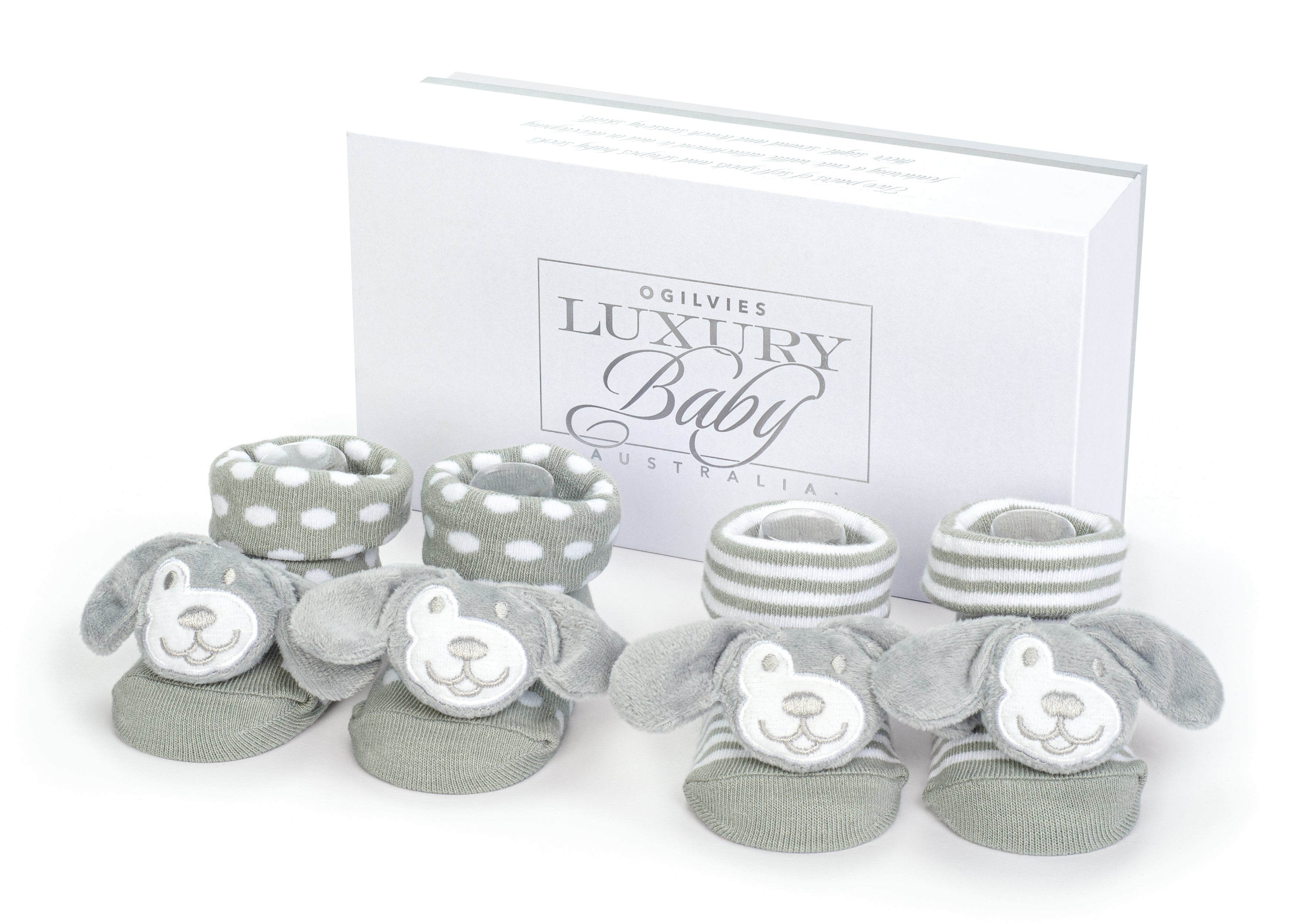Puppy Baby Socks - Grey