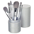 Makeup Brush Set with Travel Case - Silver