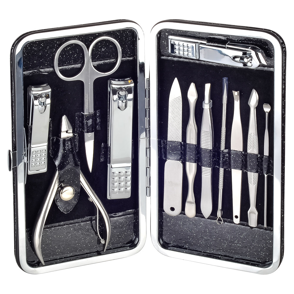 Manicure Set - 12 Piece - Black