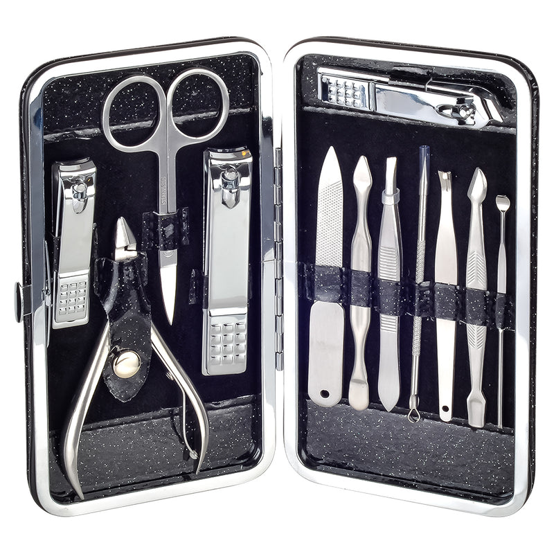 Manicure Set - 12 Piece - Black