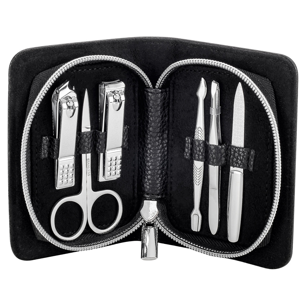 Manicure Wallet - 6 Piece Set - Black