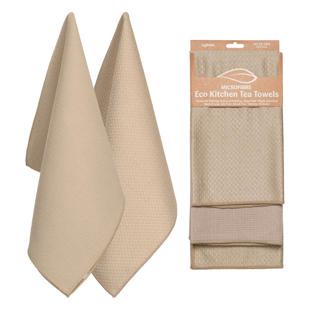 Eco Microfibre Tea Towel Set - Stone