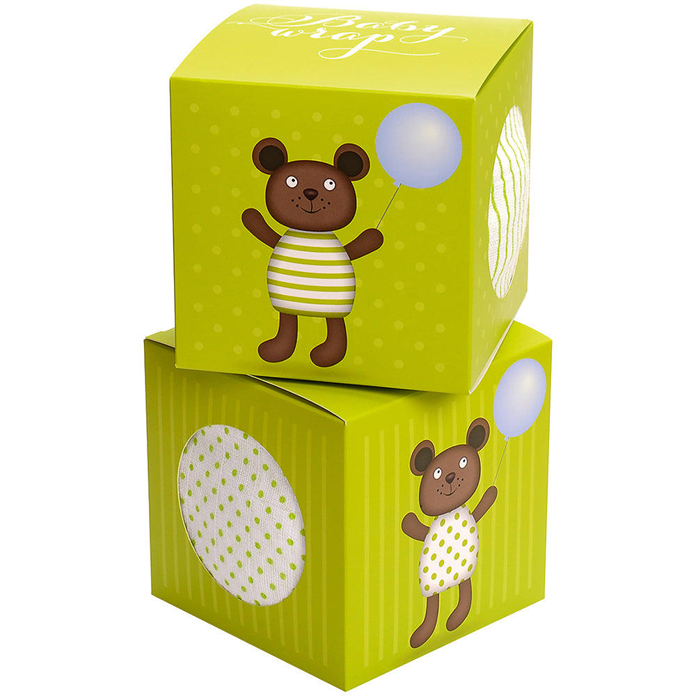 Muslin Wrap in Box - Teddy (Green)