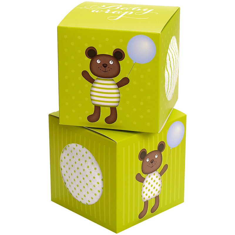 Muslin Wrap in Box - Teddy (Green)