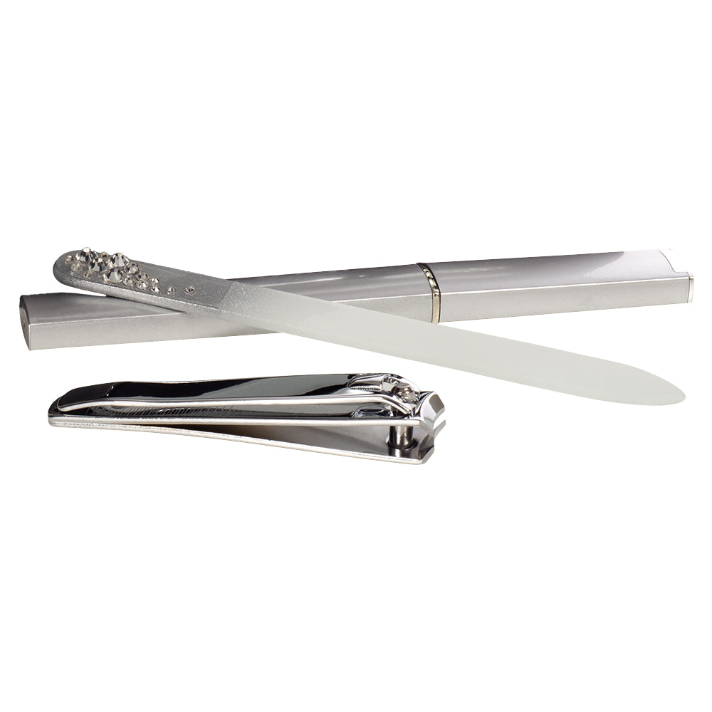 Nail File and Clipper Set - Silver