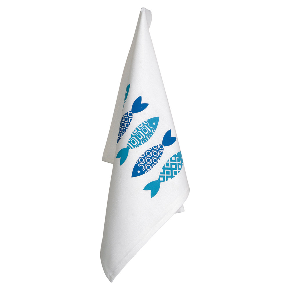 Organic Cotton Tea Towel - Fish - Azzure