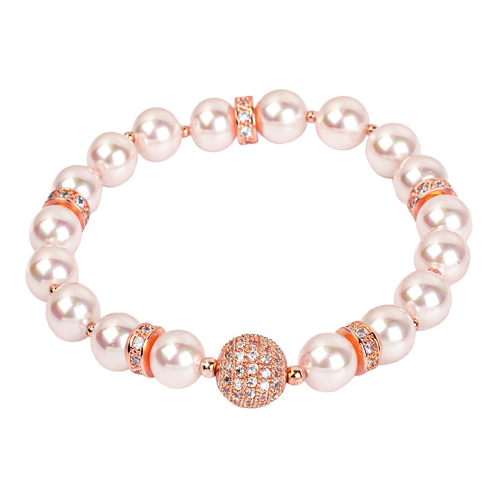 Pearl Bracelet - Blush with Rose