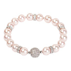 Pearl Bracelet - Blush with Silver