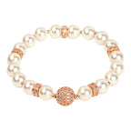 Pearl Bracelet - Ivory with Rose