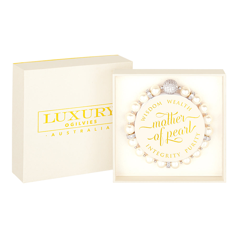 Pearl Bracelet - Ivory with Silver