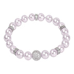 Pearl Bracelet - Lilac with Silver
