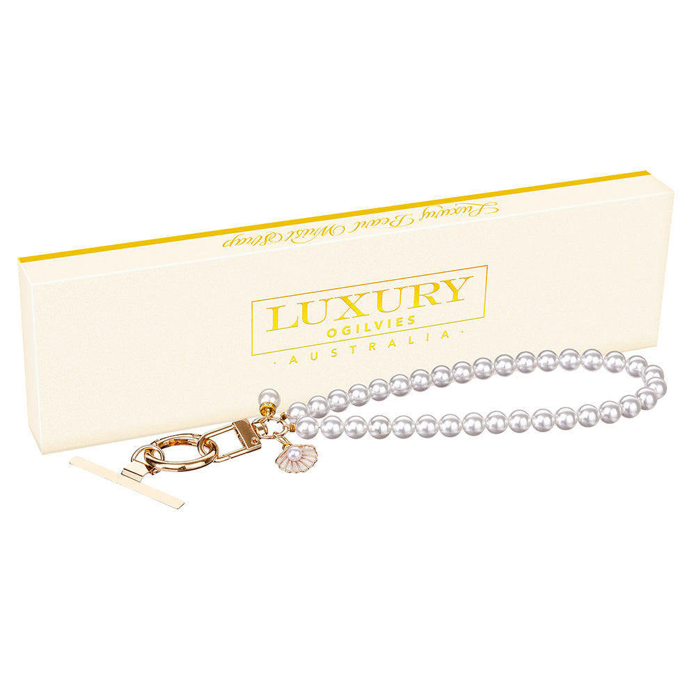 Pearl Wrist Strap - White