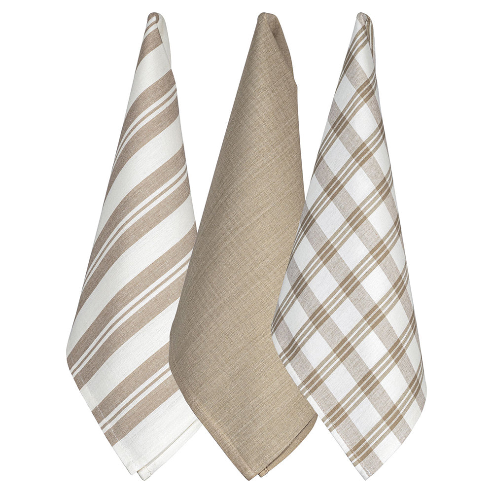 Regal Set of 3 Tea Towels - Taupe