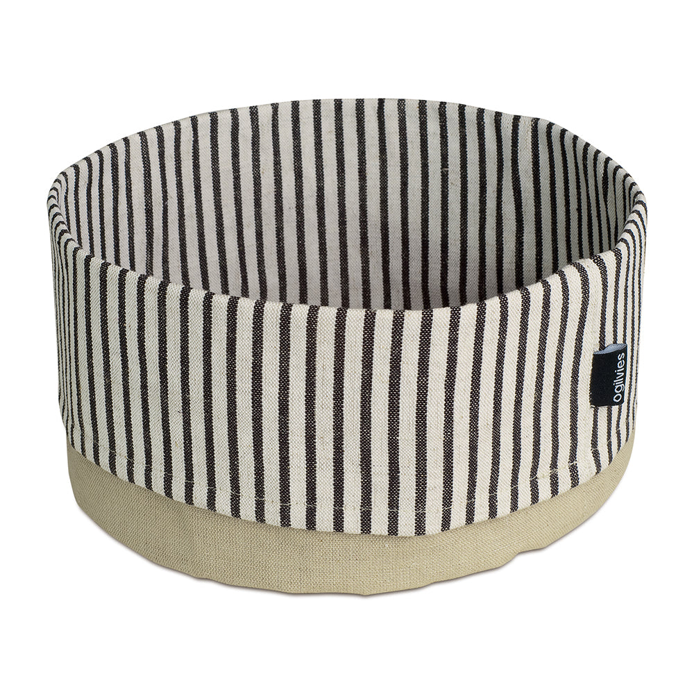 Provincial Linen Cotton Bowl - Black - Large