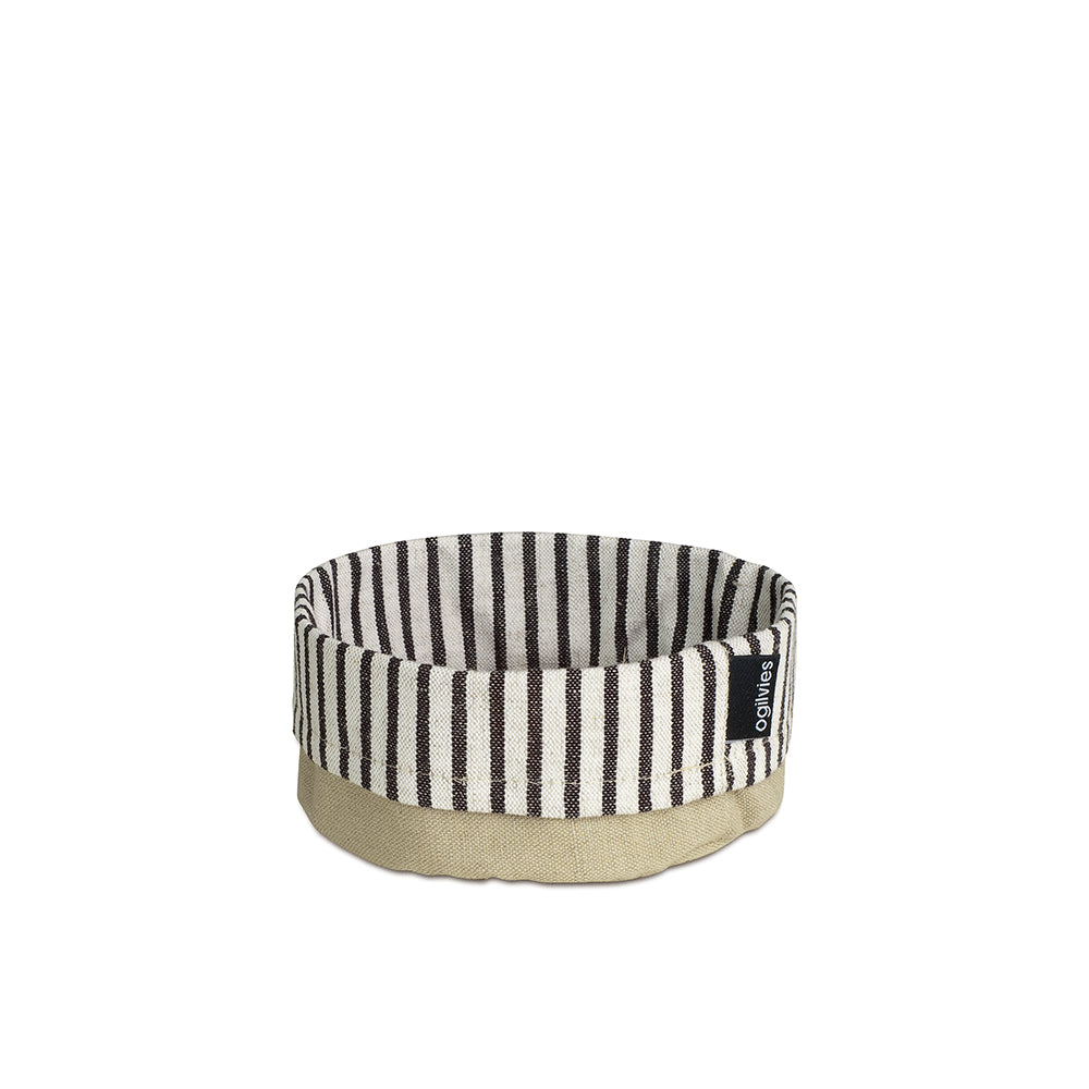 Provincial Linen Cotton Bowl - Black - Small