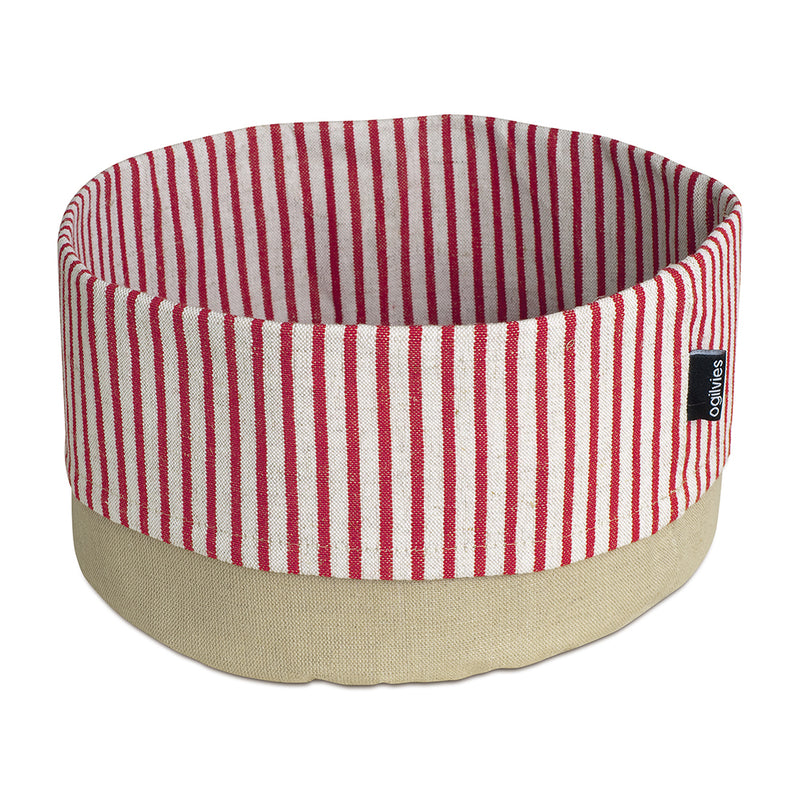 Provincial Linen Cotton Bowl - Red - Large