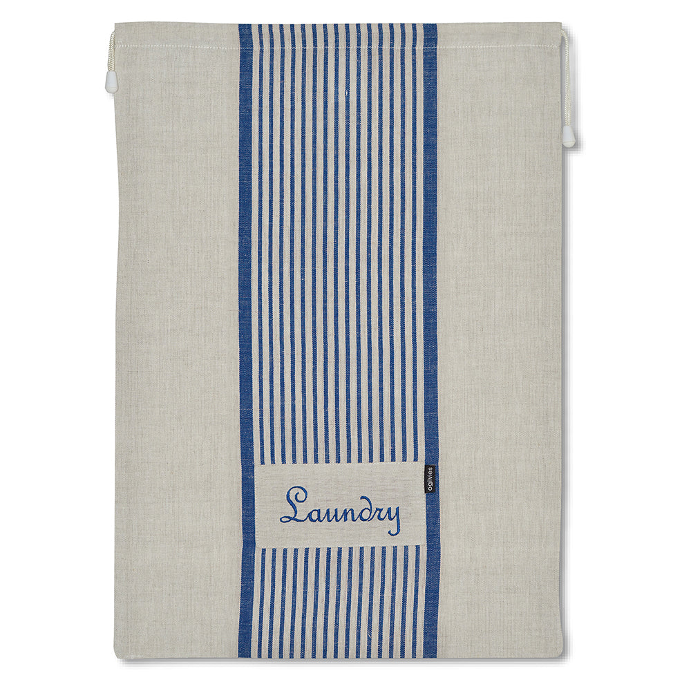 Provincial Linen Laundry Bag - Blue