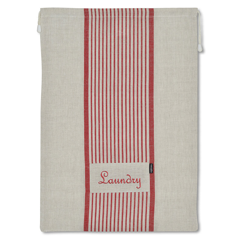 Provincial Linen Laundry Bag - Red
