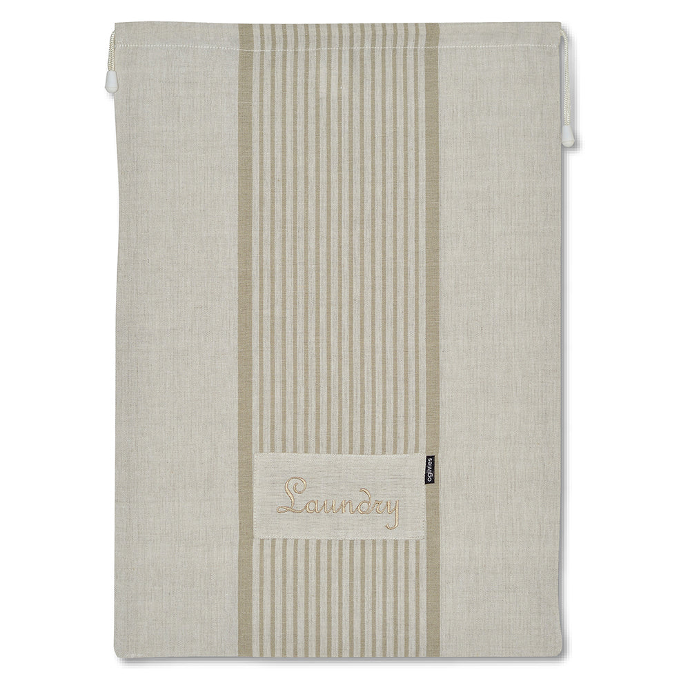 Provincial Linen Laundry Bag - Stone