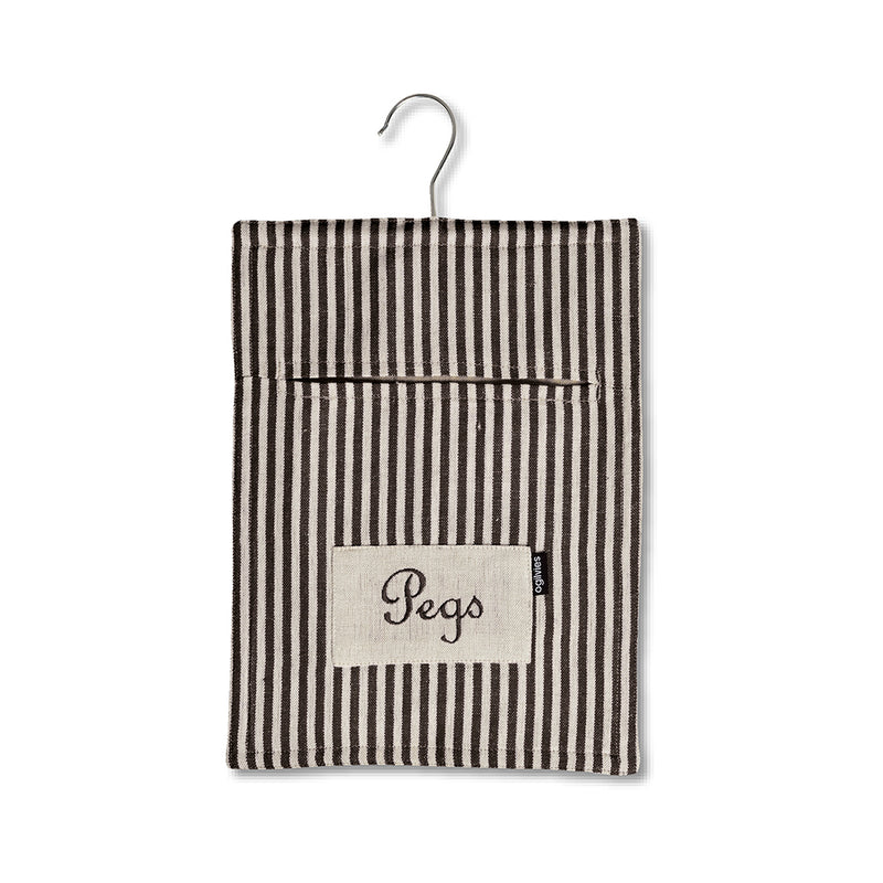 Provincial Linen Peg Bag - Black