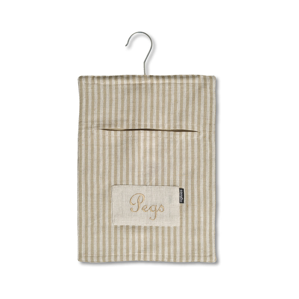 Provincial Linen Peg Bag - Stone